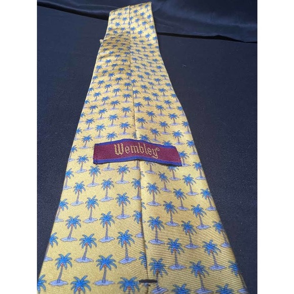 Vintage Silk Printed Palm Tree Tie in Sun - Picture 3 of 5